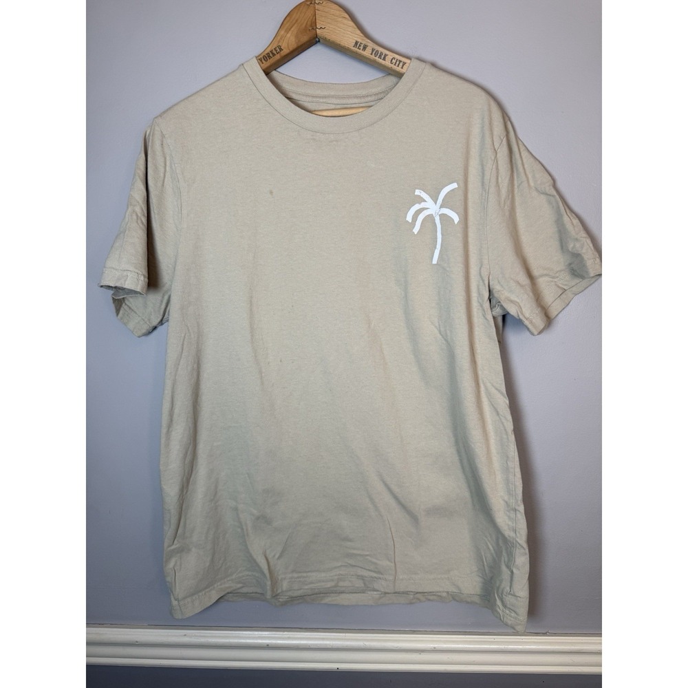 Old Navy Palm Tree Beach Graphic T-Shirt Tan Size L